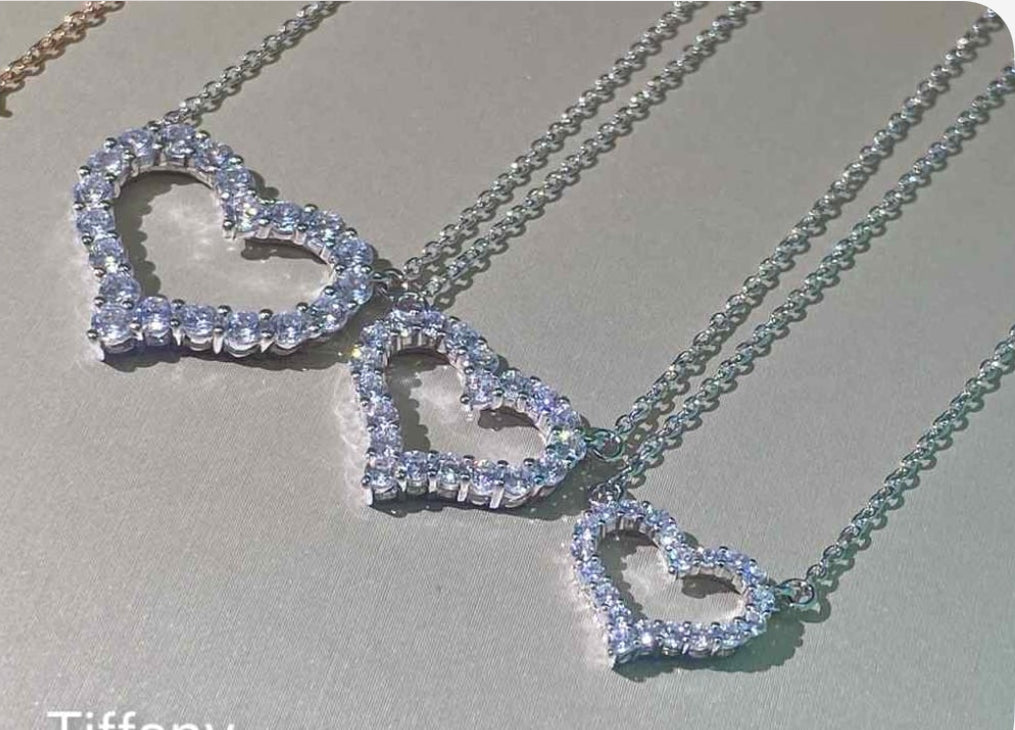 Bling Tiff Heart Necklace