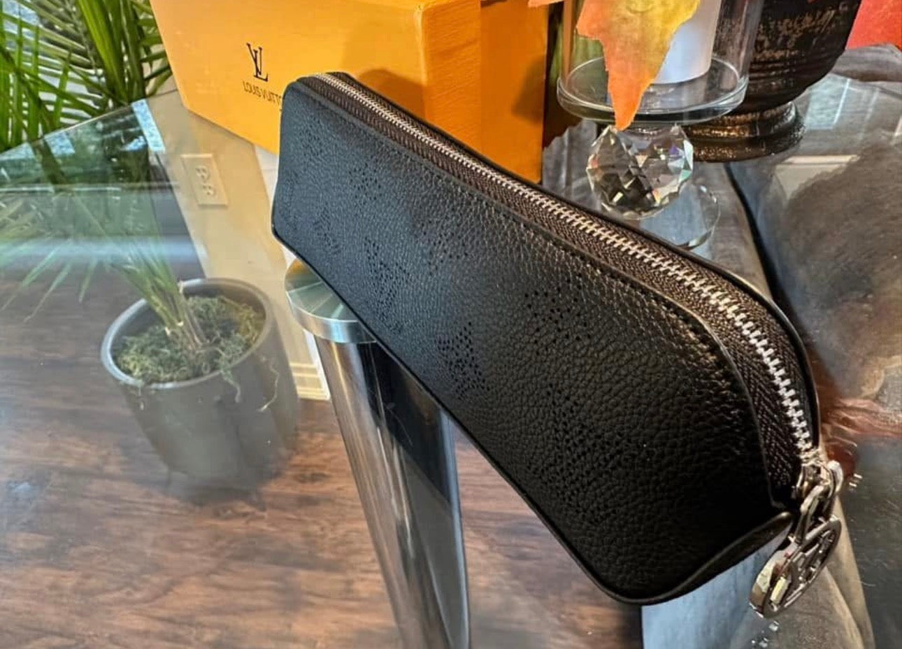 Black Leather Pencil Case