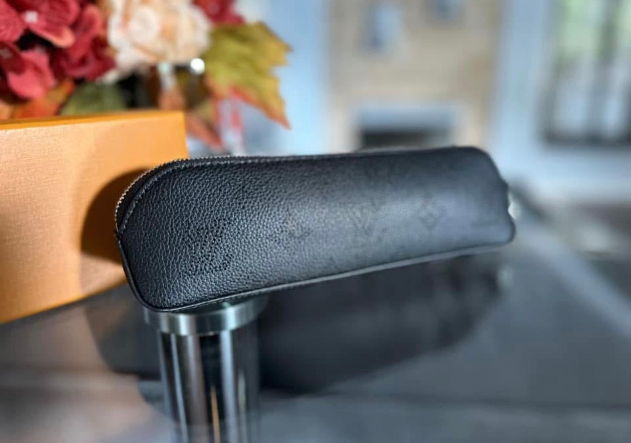 Black Leather Pencil Case