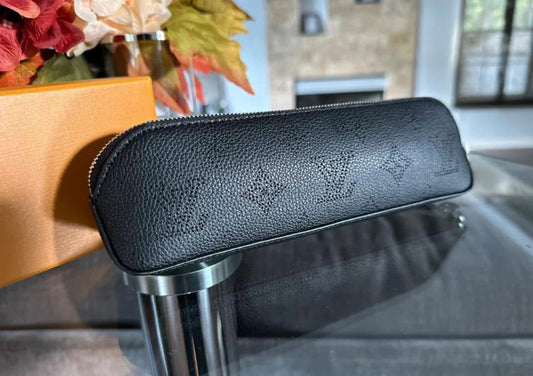 Black Leather Pencil Case