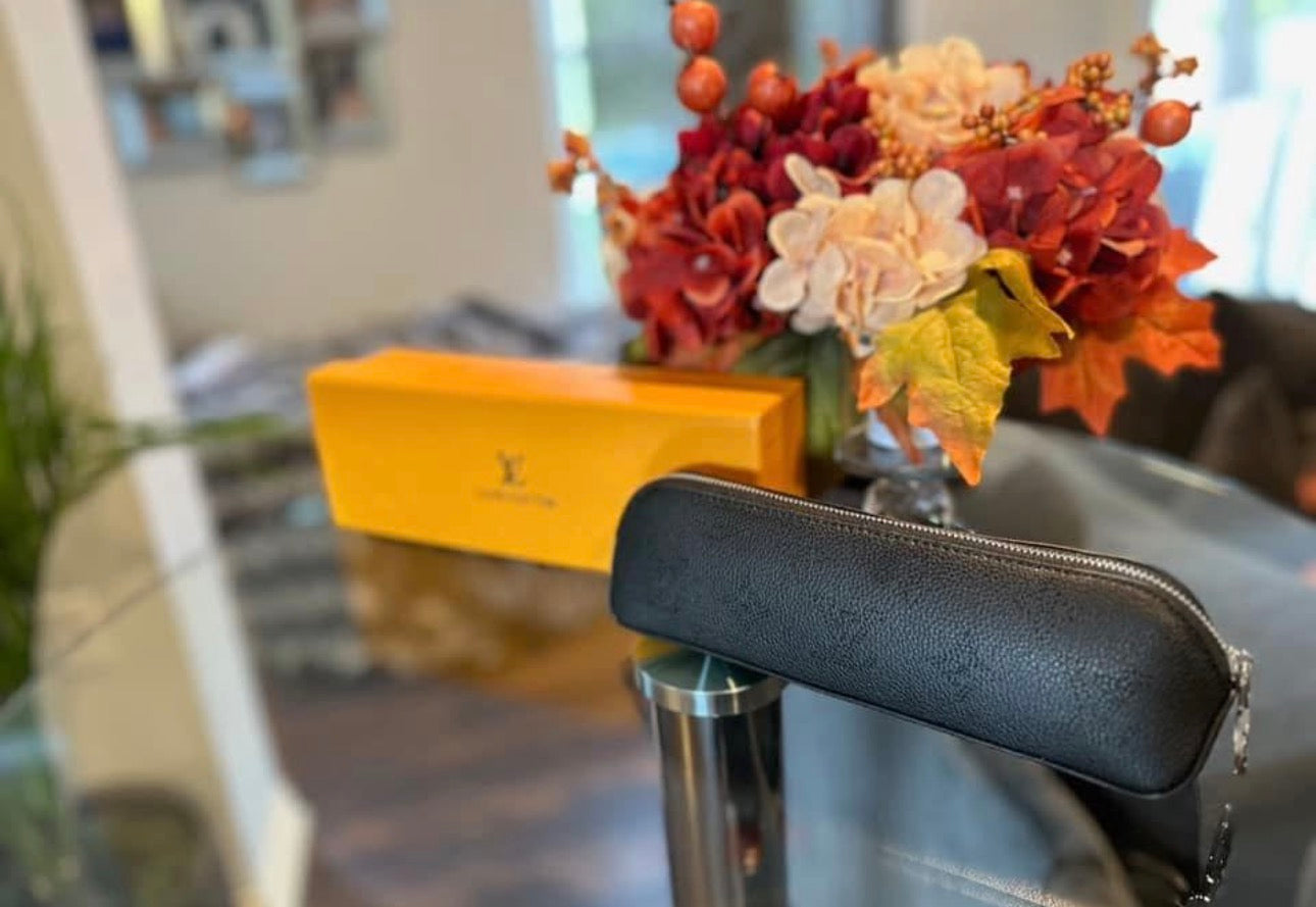 Black Leather Pencil Case