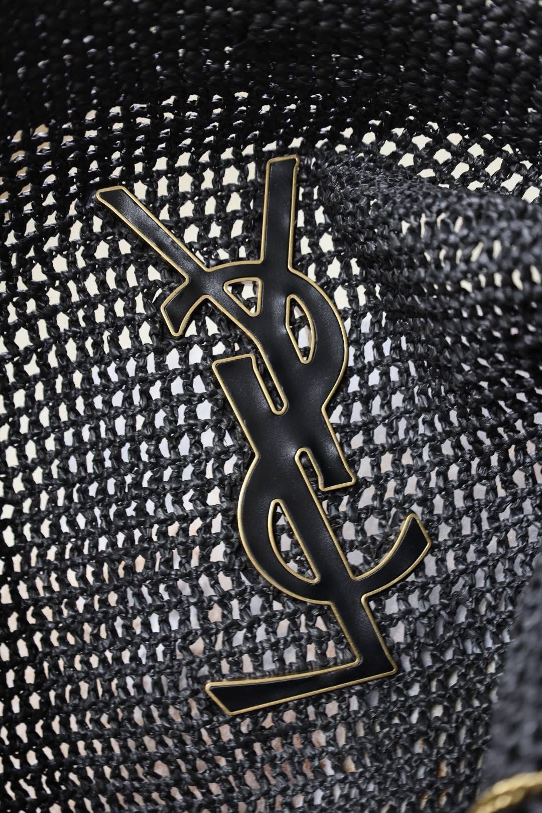 Designer Straw Tote - Black