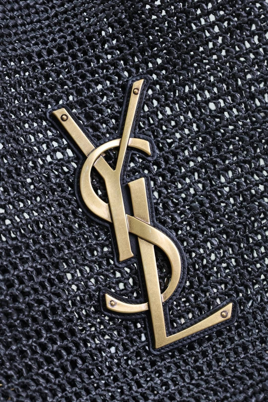 Designer Straw Tote - Black