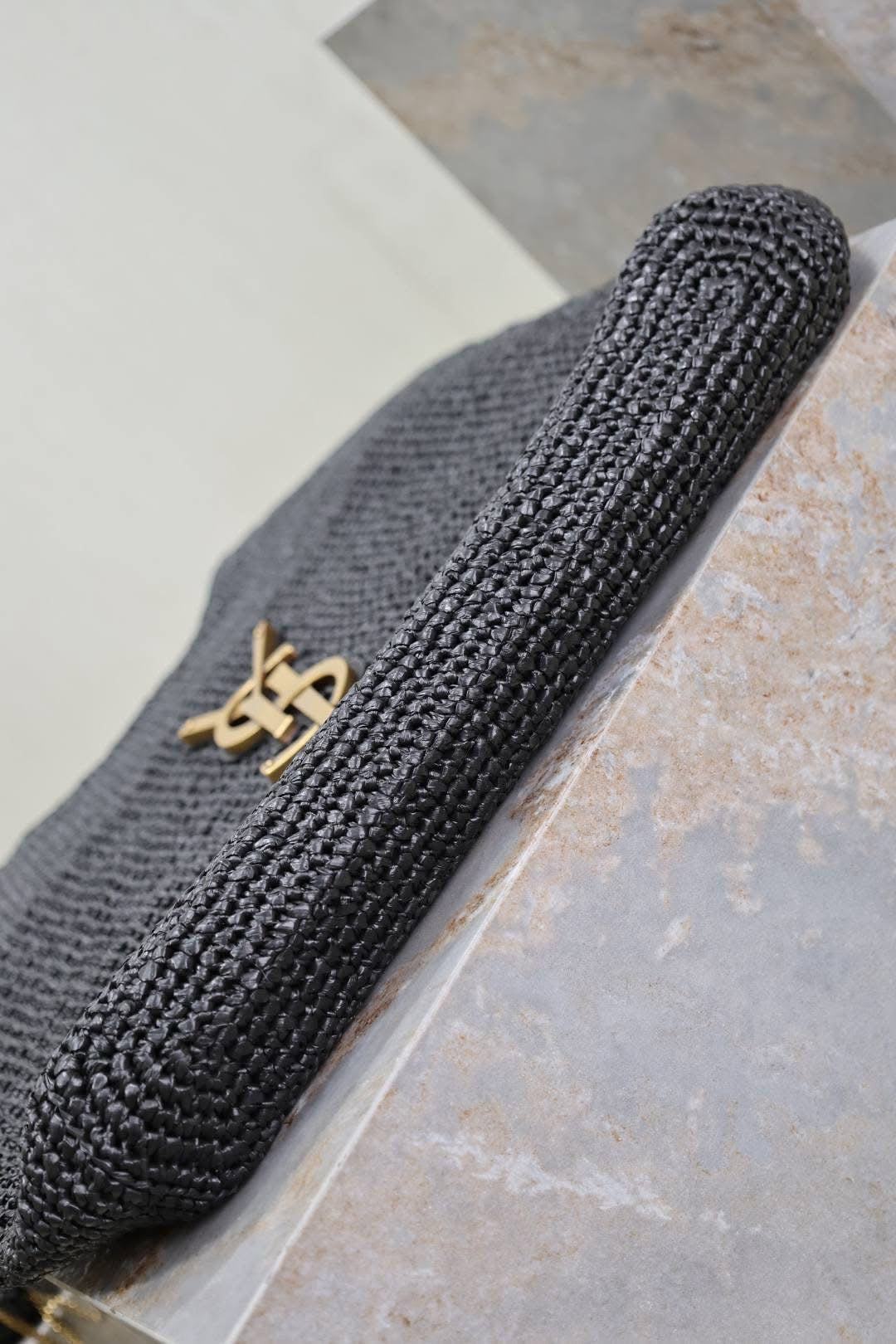 Designer Straw Tote - Black