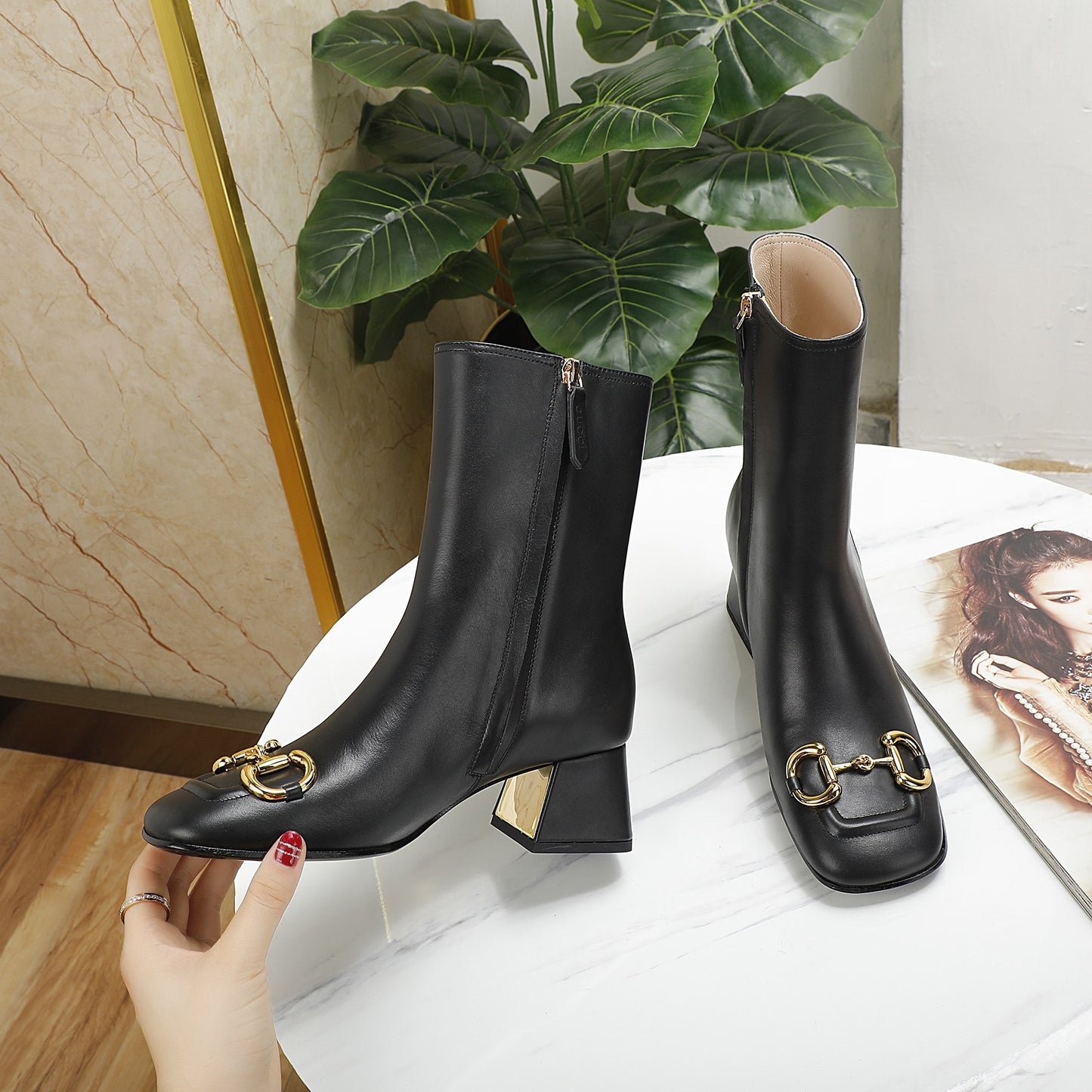 Designer Buckle Boots