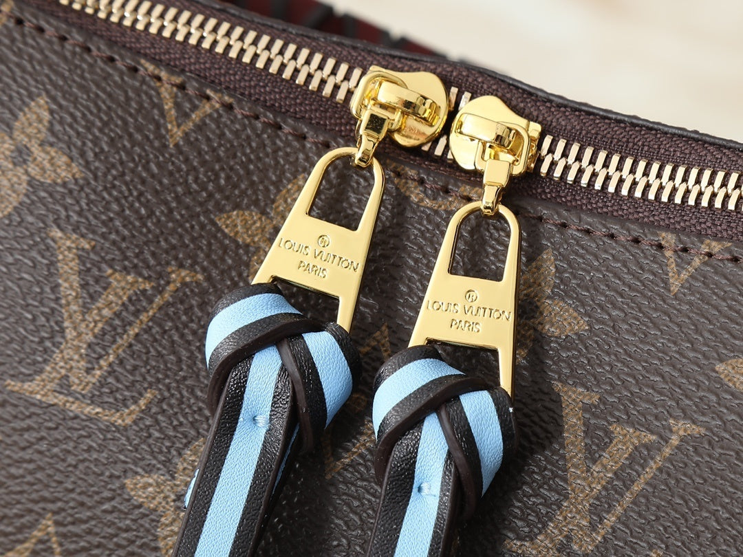 Braided Handle Leather Handbag