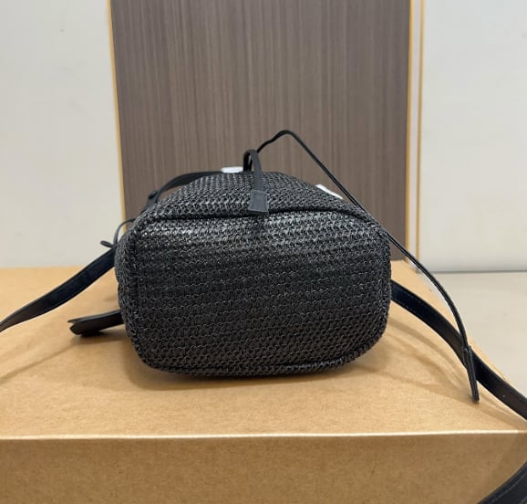 Designer Straw Bucket Bag