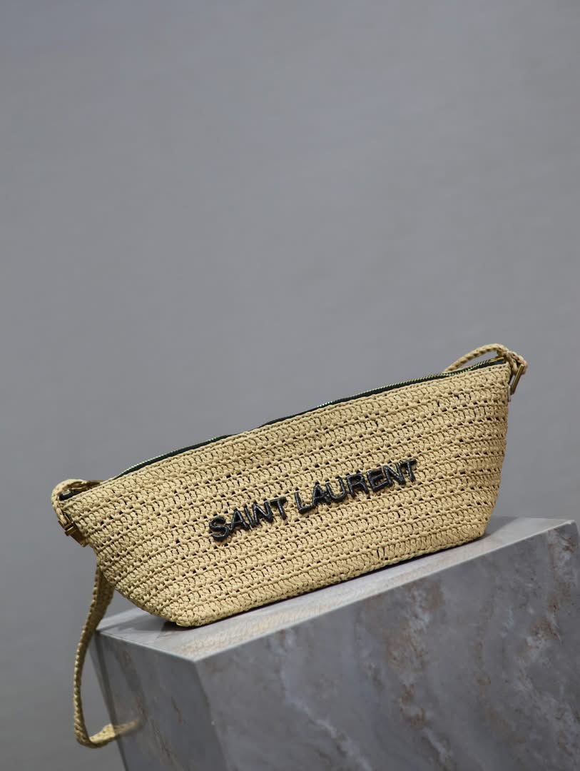Designer Straw Waist Bag