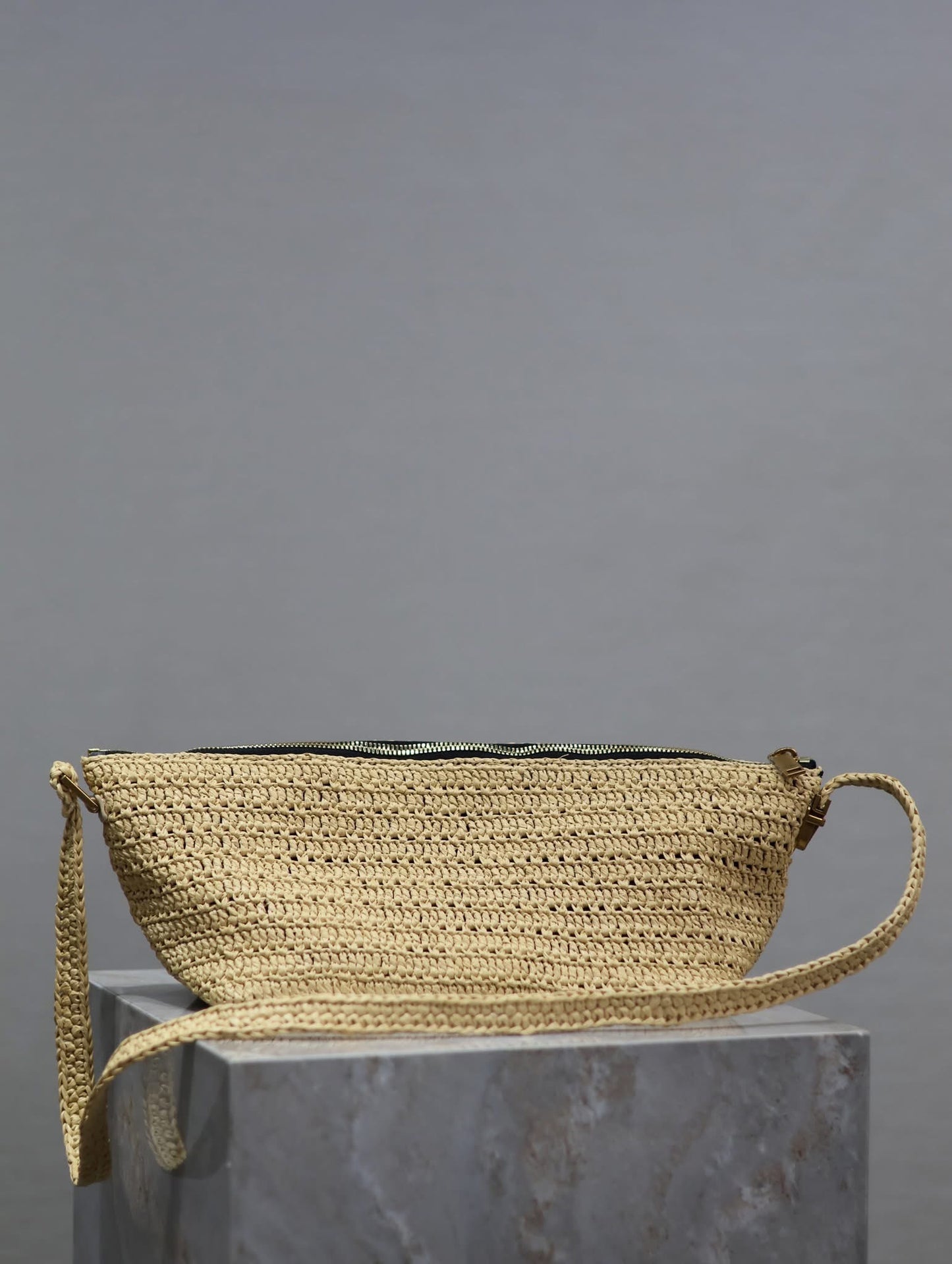 Designer Straw Waist Bag