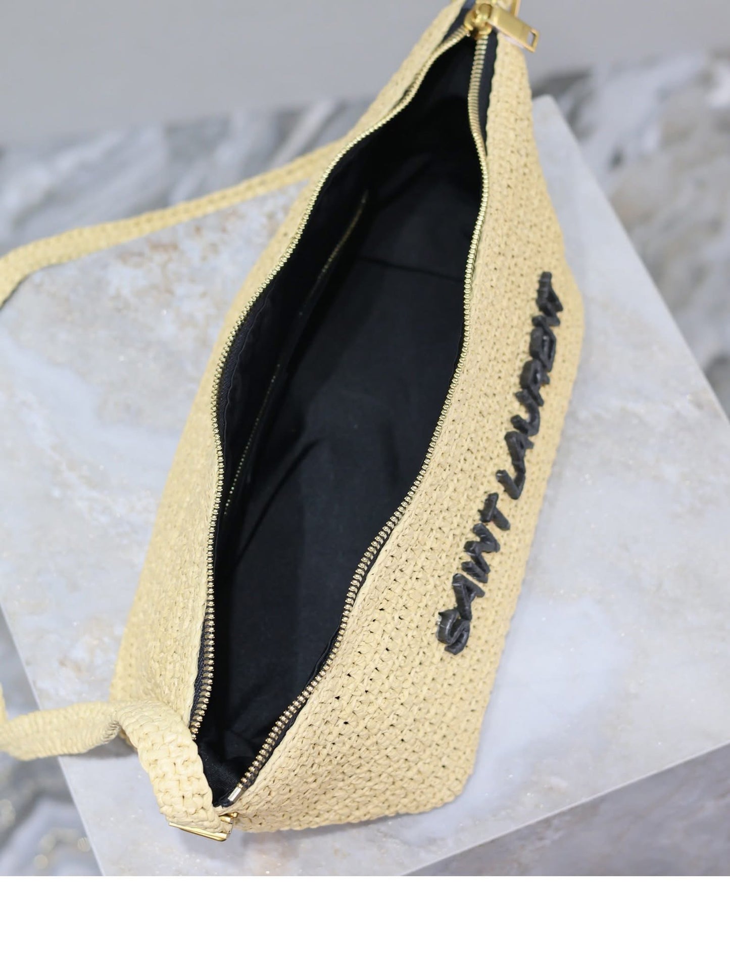 Designer Straw Waist Bag