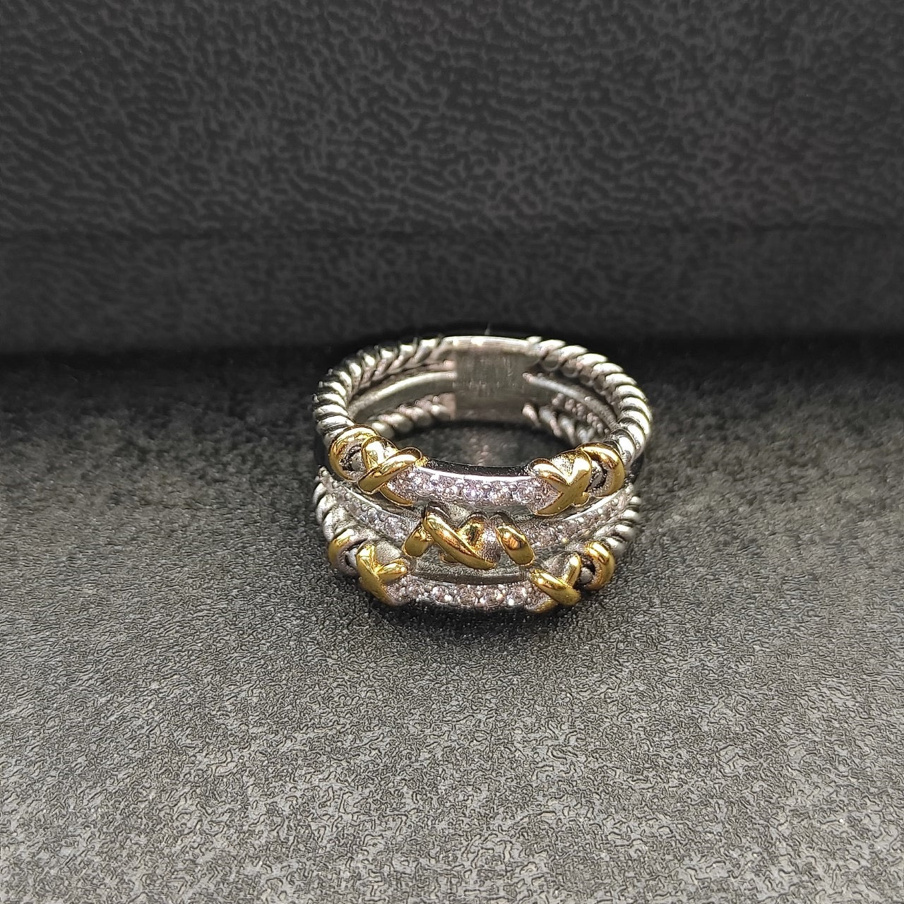 Silver and Gold Triple Stack Ring