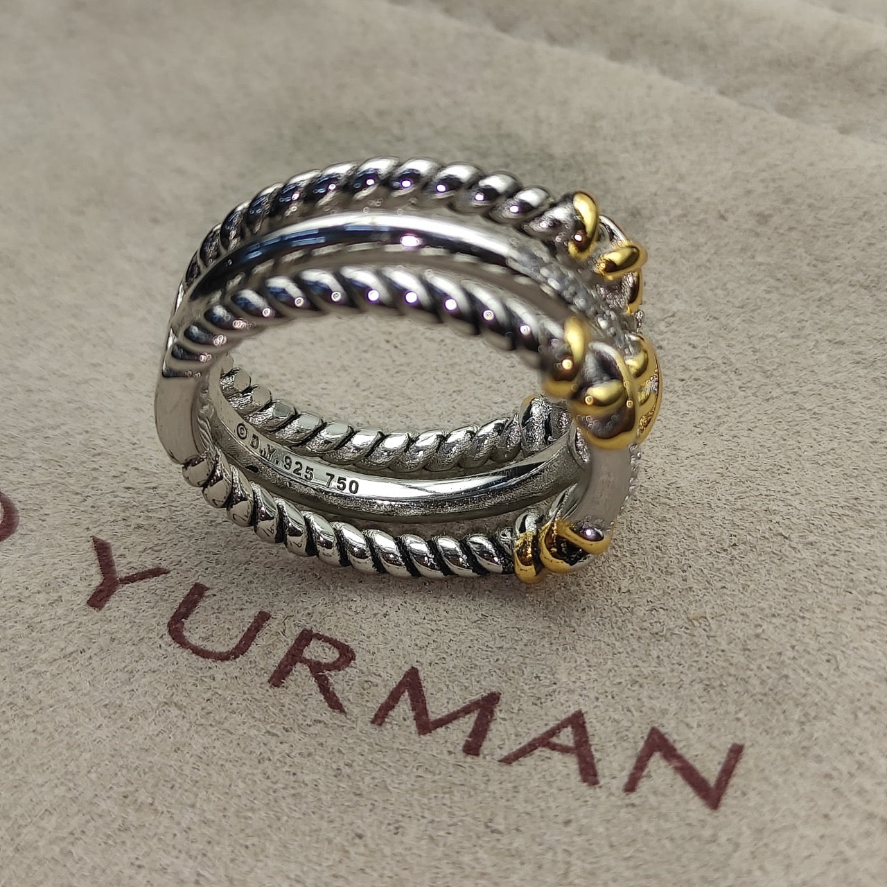 Silver and Gold Triple Stack Ring