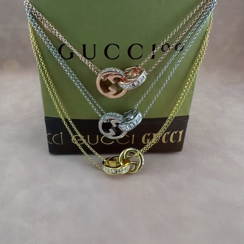 Designer Bling Interlocking Necklace