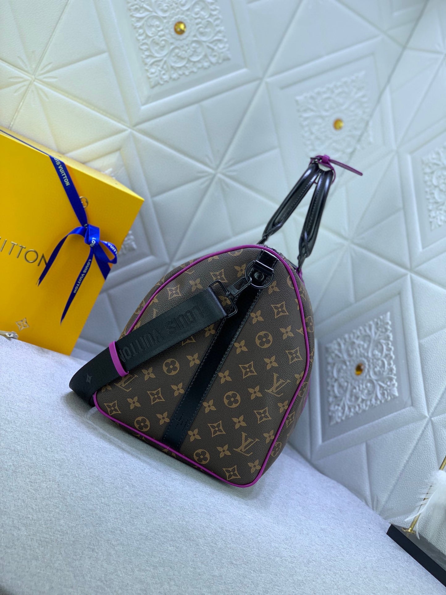 Neon Striped Duffle Bag