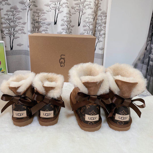 Brown Fuzzy Winter Boots - Kids