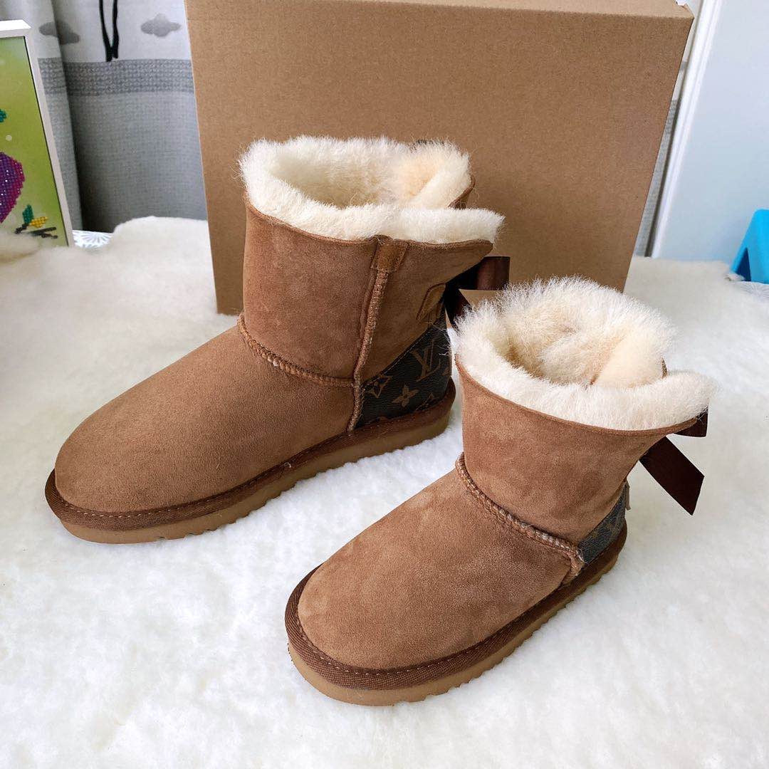 Brown Fuzzy Winter Boots - Adults