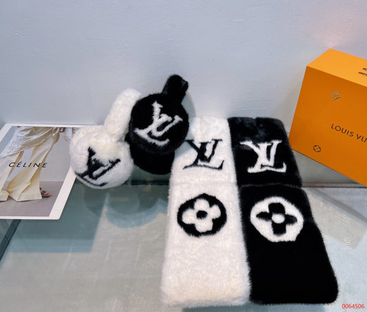 Designer Scarf and Earmuffs Set